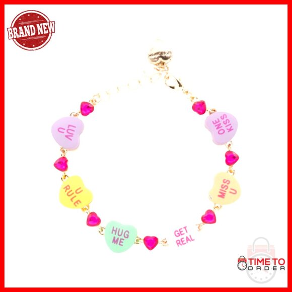 Jewelry - Link Flex Charm Bracelet Conversation Heart Adjustable Nostalgic Y2K